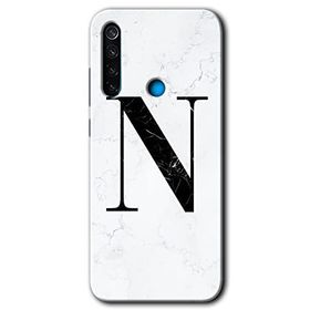 Xiaomi Redmi Note 8T Beyaz Mermer Desenli O Harfi Baskılı Uyumlu Silikon Kılıf