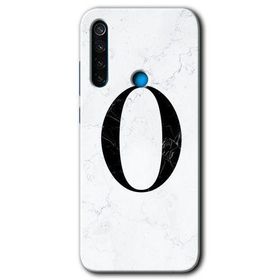 Xiaomi Redmi Note 8T Beyaz Mermer Desenli O Harfi Baskılı Uyumlu Silikon Kılıf