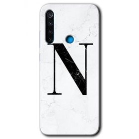 Xiaomi Redmi Note 8T Beyaz Mermer Desenli O Harfi Baskılı Uyumlu Silikon Kılıf
