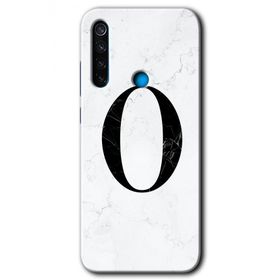 Xiaomi Redmi Note 8T Beyaz Mermer Desenli O Harfi Baskılı Uyumlu Silikon Kılıf