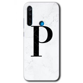 Xiaomi Redmi Note 8T Beyaz Mermer Desenli R Harfi Baskılı Uyumlu Silikon Kılıf