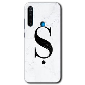 Xiaomi Redmi Note 8T Beyaz Mermer Desenli T Harfi Baskılı Uyumlu Silikon Kılıf
