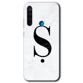 Xiaomi Redmi Note 8T Beyaz Mermer Desenli T Harfi Baskılı Uyumlu Silikon Kılıf