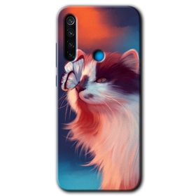 Xiaomi Redmi Note 8T Cat Butterfly Baskılı Uyumlu Silikon Kılıf