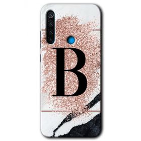 Xiaomi Redmi Note 8T Pembe Mermer Desenli A Harfi Baskılı Uyumlu Silikon Kılıf