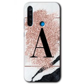 Xiaomi Redmi Note 8T Pembe Mermer Desenli Ç Harfi Baskılı Uyumlu Silikon Kılıf