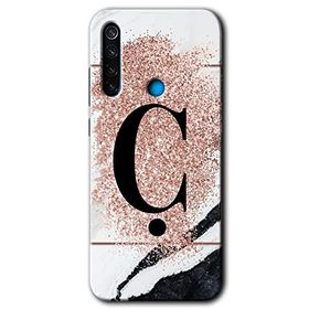 Xiaomi Redmi Note 8T Pembe Mermer Desenli D Harfi Baskılı Uyumlu Silikon Kılıf