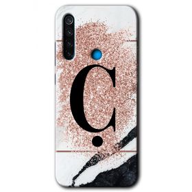 Xiaomi Redmi Note 8T Pembe Mermer Desenli D Harfi Baskılı Uyumlu Silikon Kılıf