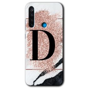 Xiaomi Redmi Note 8T Pembe Mermer Desenli E Harfi Baskılı Uyumlu Silikon Kılıf