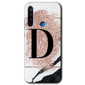Xiaomi Redmi Note 8T Pembe Mermer Desenli E Harfi Baskılı Uyumlu Silikon Kılıf