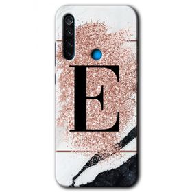 Xiaomi Redmi Note 8T Pembe Mermer Desenli F Harfi Baskılı Uyumlu Silikon Kılıf