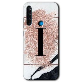 Xiaomi Redmi Note 8T Pembe Mermer Desenli I Harfi Baskılı Uyumlu Silikon Kılıf
