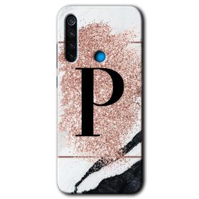 Xiaomi Redmi Note 8T Pembe Mermer Desenli K Harfi Baskılı Uyumlu Silikon Kılıf