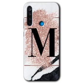 Xiaomi Redmi Note 8T Pembe Mermer Desenli K Harfi Baskılı Uyumlu Silikon Kılıf