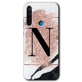 Xiaomi Redmi Note 8T Pembe Mermer Desenli Ö Harfi Baskılı Uyumlu Silikon Kılıf