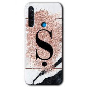 Xiaomi Redmi Note 8T Pembe Mermer Desenli T Harfi Baskılı Uyumlu Silikon Kılıf