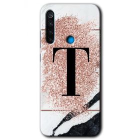 Xiaomi Redmi Note 8T Pembe Mermer Desenli Ü Harfi Baskılı Uyumlu Silikon Kılıf