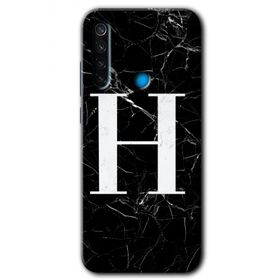 Xiaomi Redmi Note 8T Siyah Mermer Desenli I Harfi Baskılı Uyumlu Silikon Kılıf