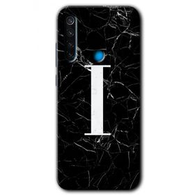Xiaomi Redmi Note 8T Siyah Mermer Desenli I Harfi Baskılı Uyumlu Silikon Kılıf