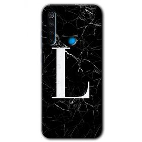 Xiaomi Redmi Note 8T Siyah Mermer Desenli M Harfi Baskılı Uyumlu Silikon Kılıf