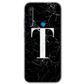 Xiaomi Redmi Note 8T Siyah Mermer Desenli U Harfi Baskılı Uyumlu Silikon Kılıf