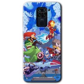 Xiaomi Redmi Note 9 Avengers Cartoon Baskılı Uyumlu Silikon Kılıf