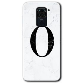 Xiaomi Redmi Note 9 Beyaz Mermer Desenli O Harfi Baskılı Uyumlu Silikon Kılıf