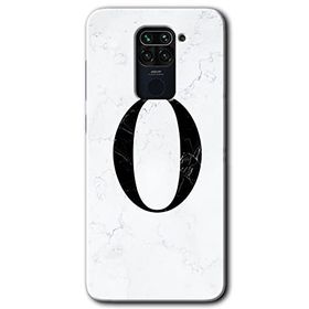 Xiaomi Redmi Note 9 Beyaz Mermer Desenli O Harfi Baskılı Uyumlu Silikon Kılıf