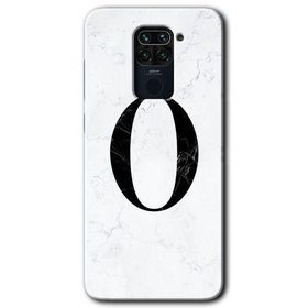Xiaomi Redmi Note 9 Beyaz Mermer Desenli O Harfi Baskılı Uyumlu Silikon Kılıf
