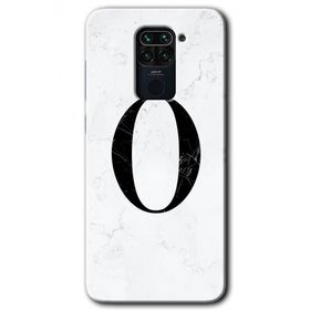 Xiaomi Redmi Note 9 Beyaz Mermer Desenli O Harfi Baskılı Uyumlu Silikon Kılıf