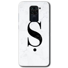 Xiaomi Redmi Note 9 Beyaz Mermer Desenli Ş Harfi Baskılı Uyumlu Silikon Kılıf