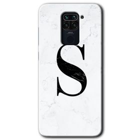 Xiaomi Redmi Note 9 Beyaz Mermer Desenli Ş Harfi Baskılı Uyumlu Silikon Kılıf