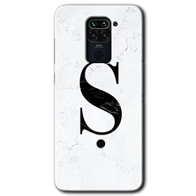 Xiaomi Redmi Note 9 Beyaz Mermer Desenli Ş Harfi Baskılı Uyumlu Silikon Kılıf