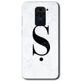 Xiaomi Redmi Note 9 Beyaz Mermer Desenli Ş Harfi Baskılı Uyumlu Silikon Kılıf
