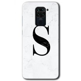 Xiaomi Redmi Note 9 Beyaz Mermer Desenli Ş Harfi Baskılı Uyumlu Silikon Kılıf
