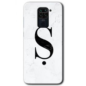 Xiaomi Redmi Note 9 Beyaz Mermer Desenli Ş Harfi Baskılı Uyumlu Silikon Kılıf