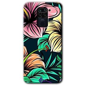 Xiaomi Redmi Note 9 Çizim Çiçekler Baskılı Uyumlu Silikon Kılıf