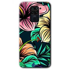 Xiaomi Redmi Note 9 Çizim Çiçekler Baskılı Uyumlu Silikon Kılıf