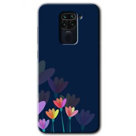 Xiaomi Redmi Note 9 Çizim Çiçekleri Baskılı Uyumlu Silikon Kılıf