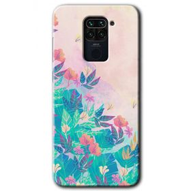 Xiaomi Redmi Note 9 Çizim Yapraklar Baskılı Uyumlu Silikon Kılıf