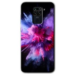 Xiaomi Redmi Note 9 Color Splash Purple Baskılı Uyumlu Silikon Kılıf