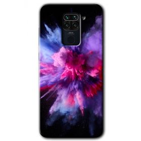 Xiaomi Redmi Note 9 Color Splash Purple Baskılı Uyumlu Silikon Kılıf