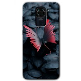 Xiaomi Redmi Note 9 Dark Butterfly Baskılı Uyumlu Silikon Kılıf