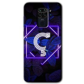 Xiaomi Redmi Note 9 Dark Neon Yaprak Ç Harfi Baskılı Uyumlu Silikon Kılıf