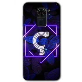 Xiaomi Redmi Note 9 Dark Neon Yaprak Ç Harfi Baskılı Uyumlu Silikon Kılıf