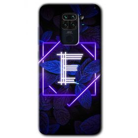 Xiaomi Redmi Note 9 Dark Neon Yaprak E Harfi Baskılı Uyumlu Silikon Kılıf