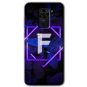 Xiaomi Redmi Note 9 Dark Neon Yaprak F Harfi Baskılı Uyumlu Silikon Kılıf