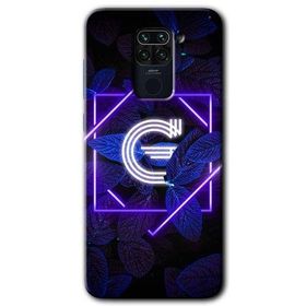 Xiaomi Redmi Note 9 Dark Neon Yaprak G Harfi Baskılı Uyumlu Silikon Kılıf