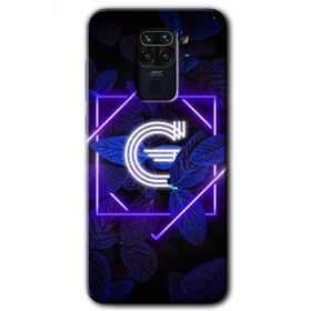 Xiaomi Redmi Note 9 Dark Neon Yaprak G Harfi Baskılı Uyumlu Silikon Kılıf