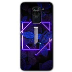 Xiaomi Redmi Note 9 Dark Neon Yaprak İ Harfi Baskılı Uyumlu Silikon Kılıf